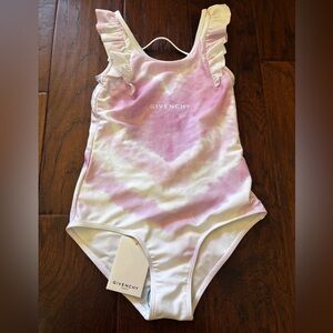 Givenchy Girls Tie Dye Ruffle One Piece Swimsuit NWT Size 8Y